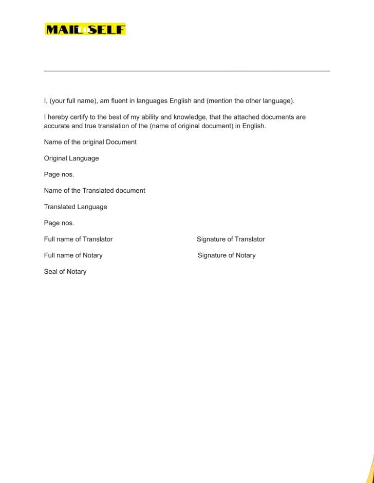 Affidavit of Translation How To, Templates & Examples Mail To Self