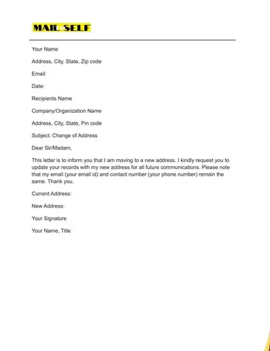 Change Of Address Letter How To Templates Examples Mail To Self