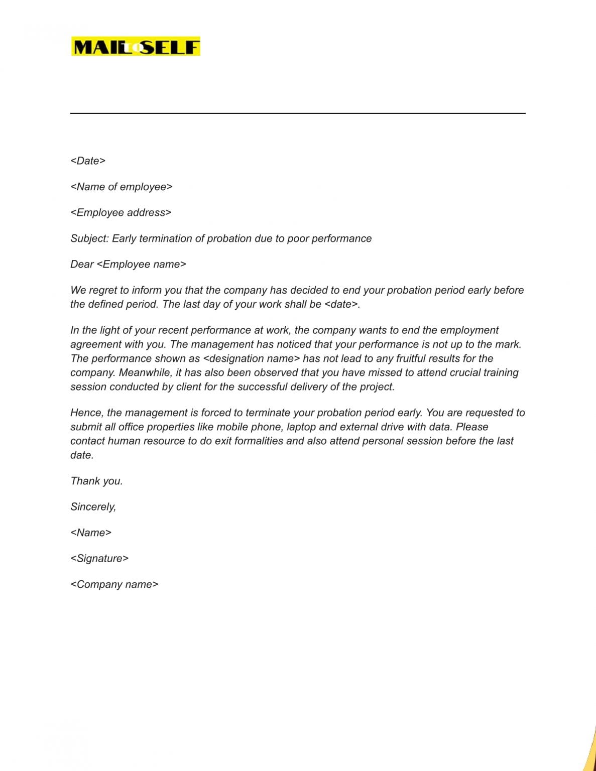 Early Termination of Probation How To, Templates & Examples Mail To Self