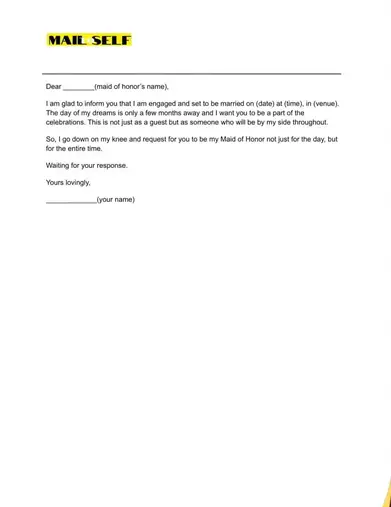 How To Write A Heartfelt Maid Of Honor Proposal Letter To Your Best Friend With Templates Mail To Self