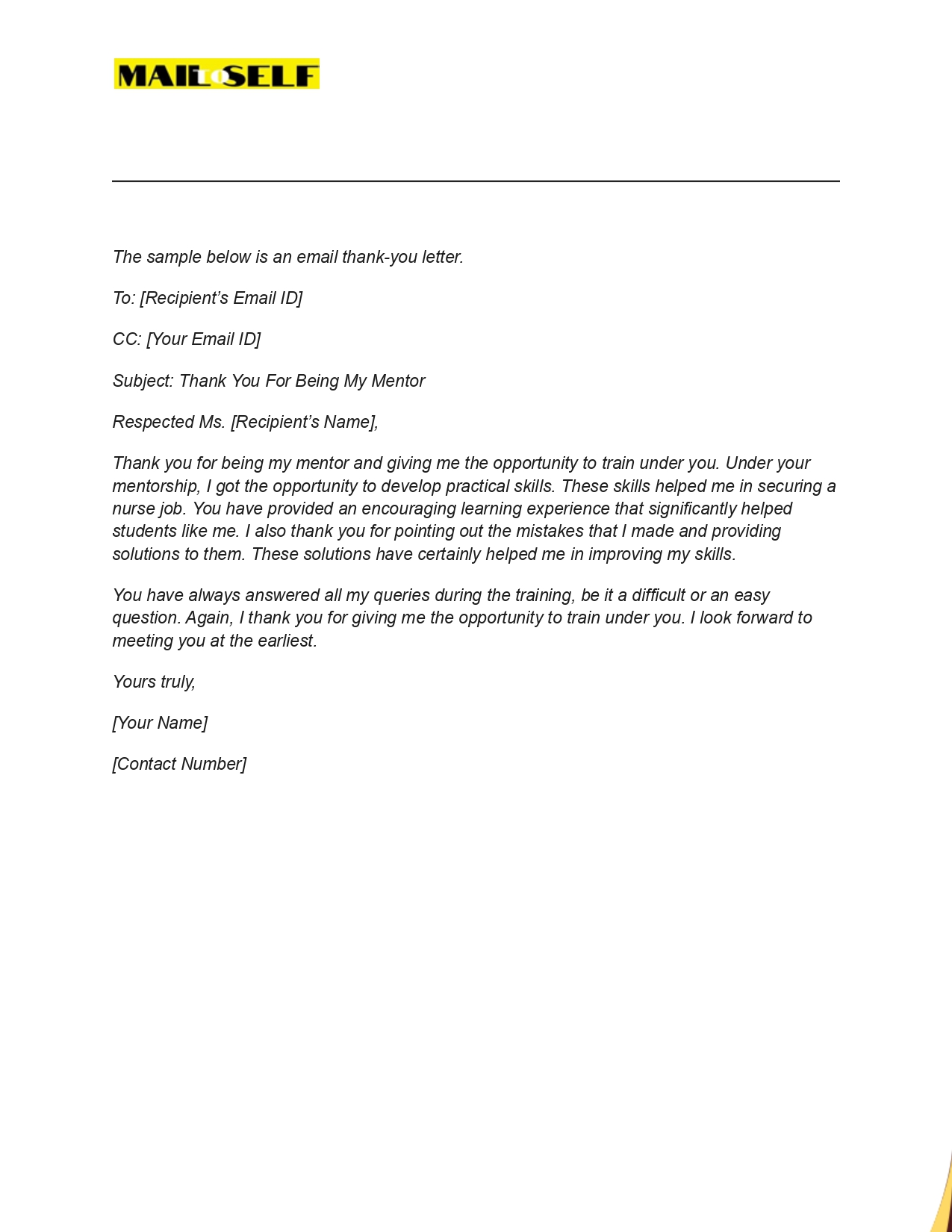 Preceptor Thank You Letter Sample #2 Sample #2 for Preceptor Thank You Letter