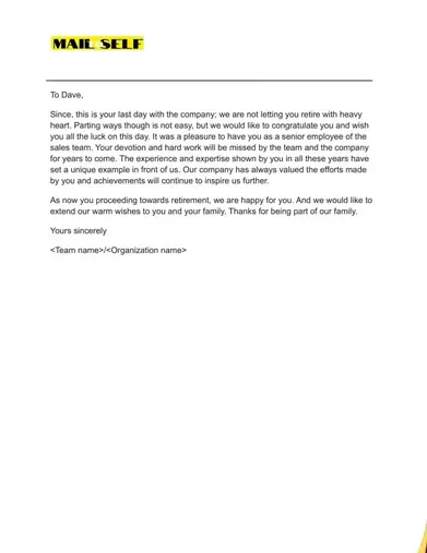 Retirement Letter To Thank Your Employee How To Templates Examples Mail To Self