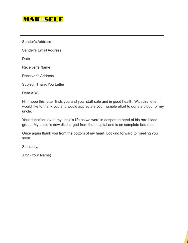 Sample #4 for Thank You Cover Letter