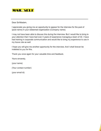 Thank You Letter After A Bad Interview How To Templates Examples Mail To Self