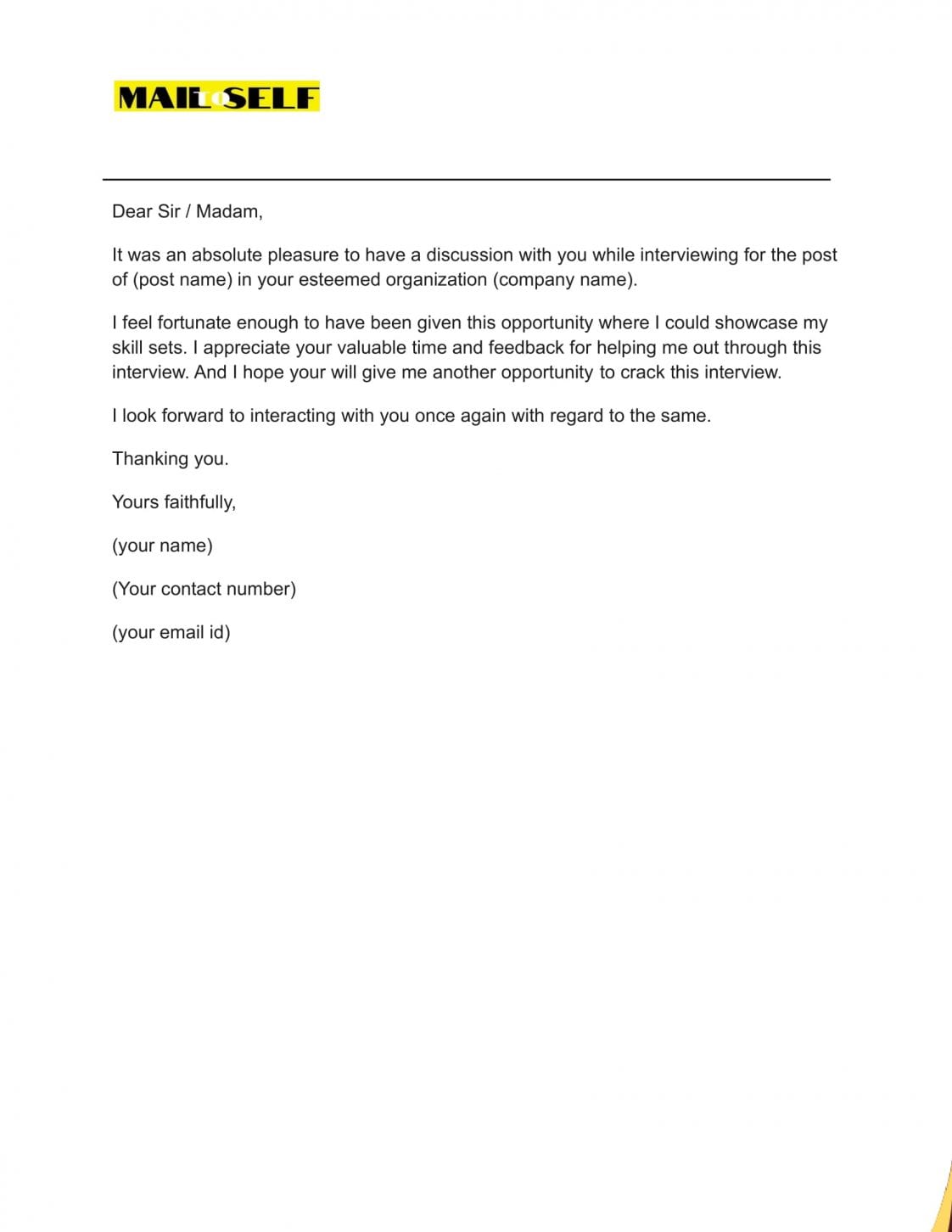 Thank You Letter After A Bad Interview How to, Templates & Examples