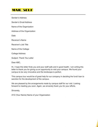 Thank You Letter After Campus Tour: How To, Templates & Examples | Mail To  Self