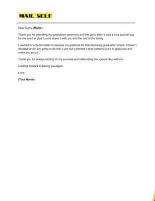 Thank You Letter For Graduation Money How To Templates Examples Mail To Self