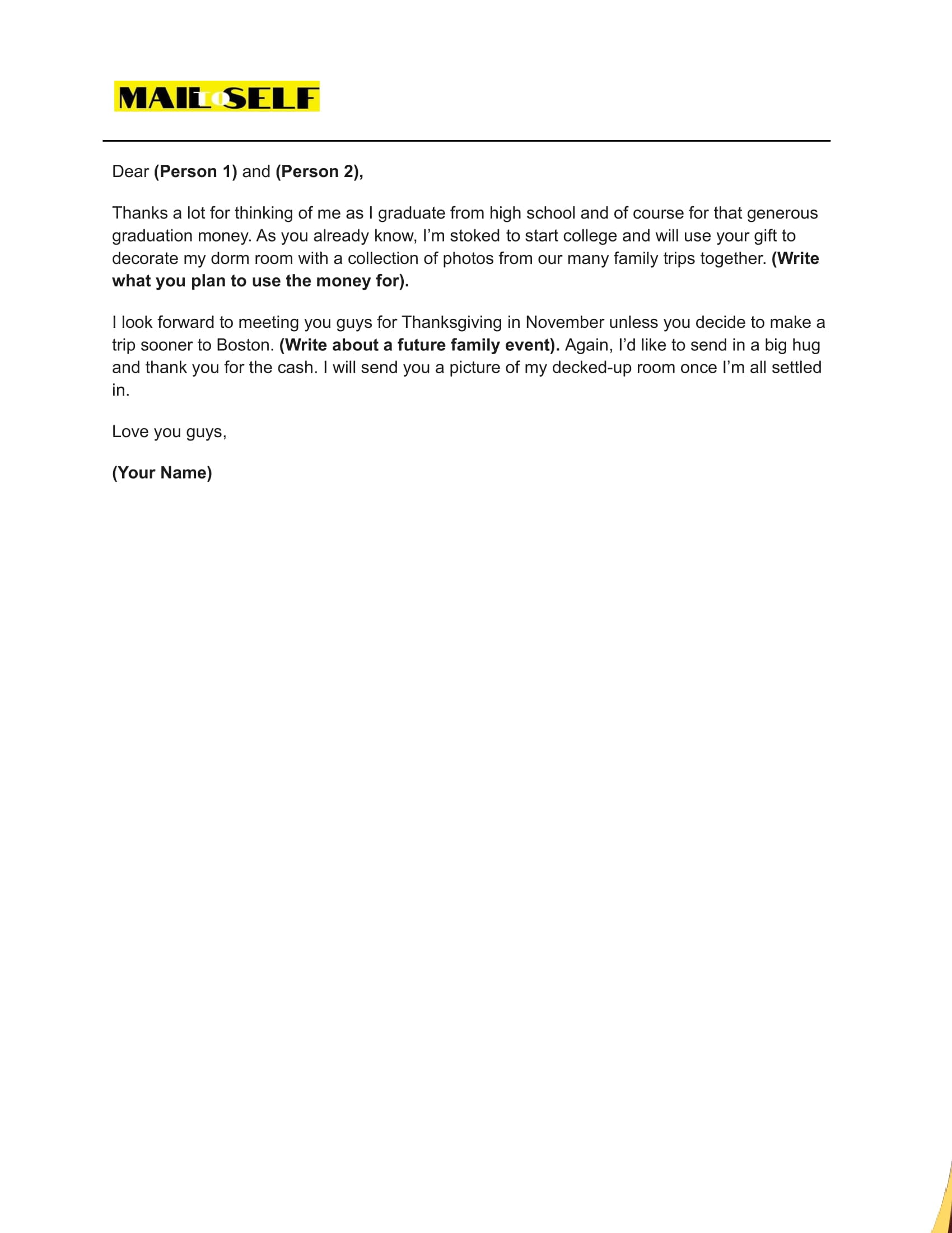 Thank You Letter For Graduation Money How To, Templates & Examples