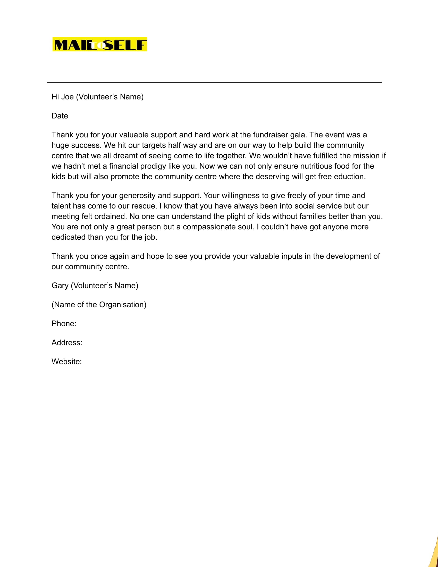 Thank You Letter For Volunteering How To, Templates & Examples Mail
