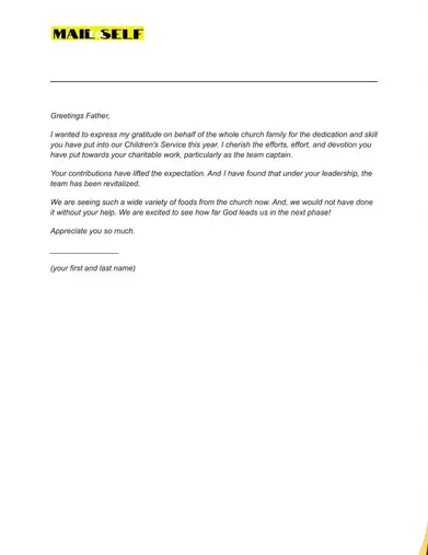 Thank You Letter To A Church Congregation How To Templates Examples Mail To Self