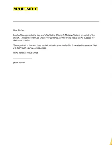 Thank You Letter To A Church Congregation How To Templates Examples Mail To Self