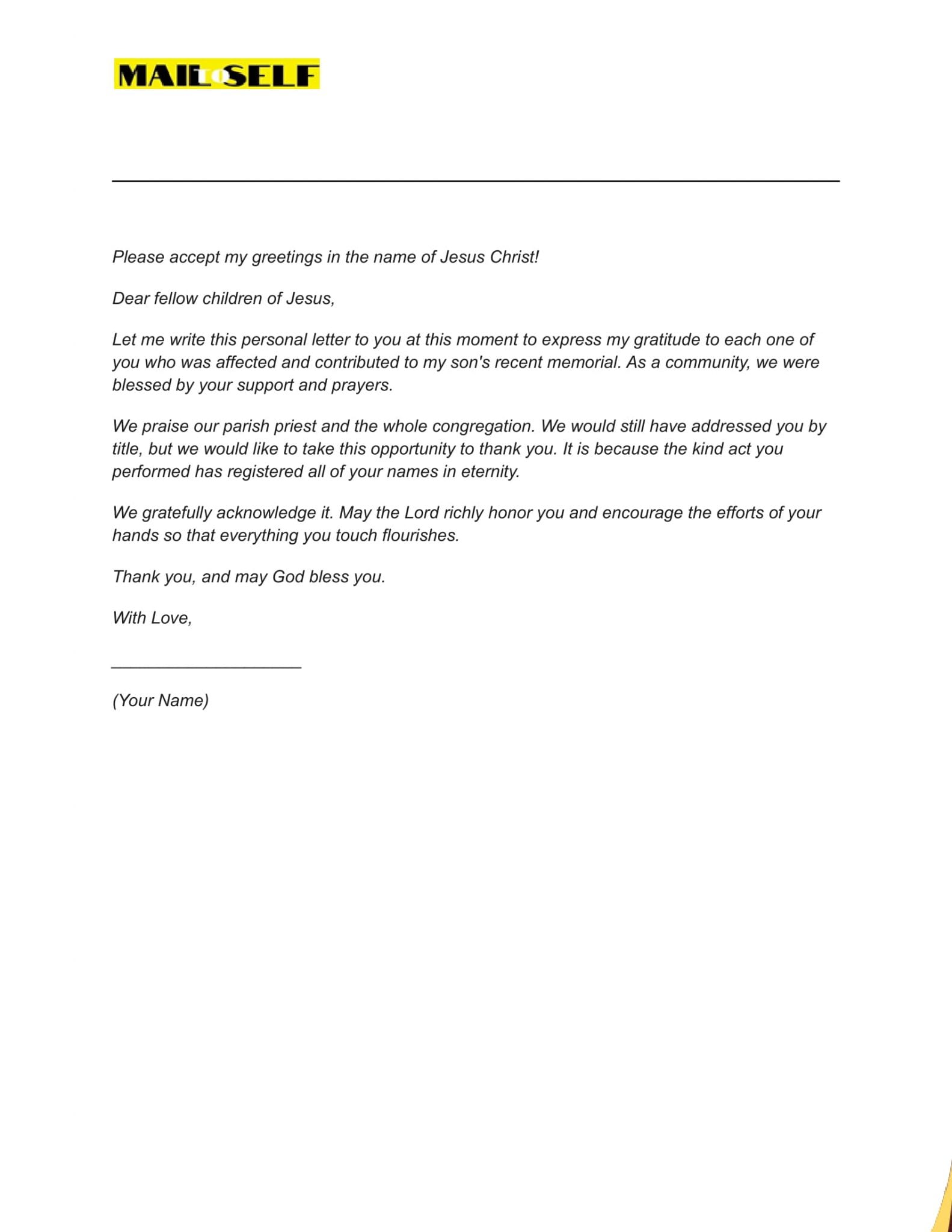 Thank You Letter To A Church Congregation How To, Templates & Examples