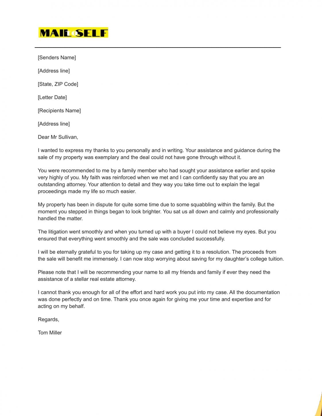 Thank You Letter To Attorney For Services Rendered How To, Templates