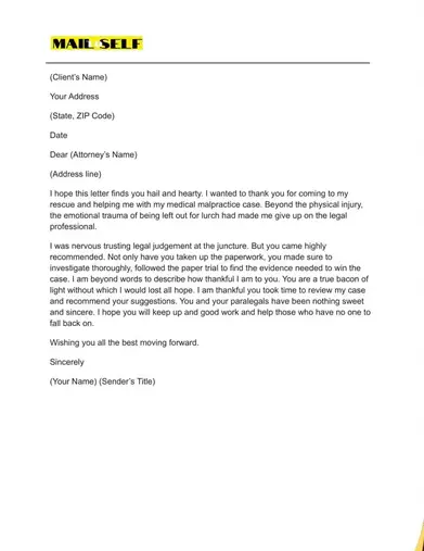Thank You Letter To Lawyer How To Templates Examples Mail To Self