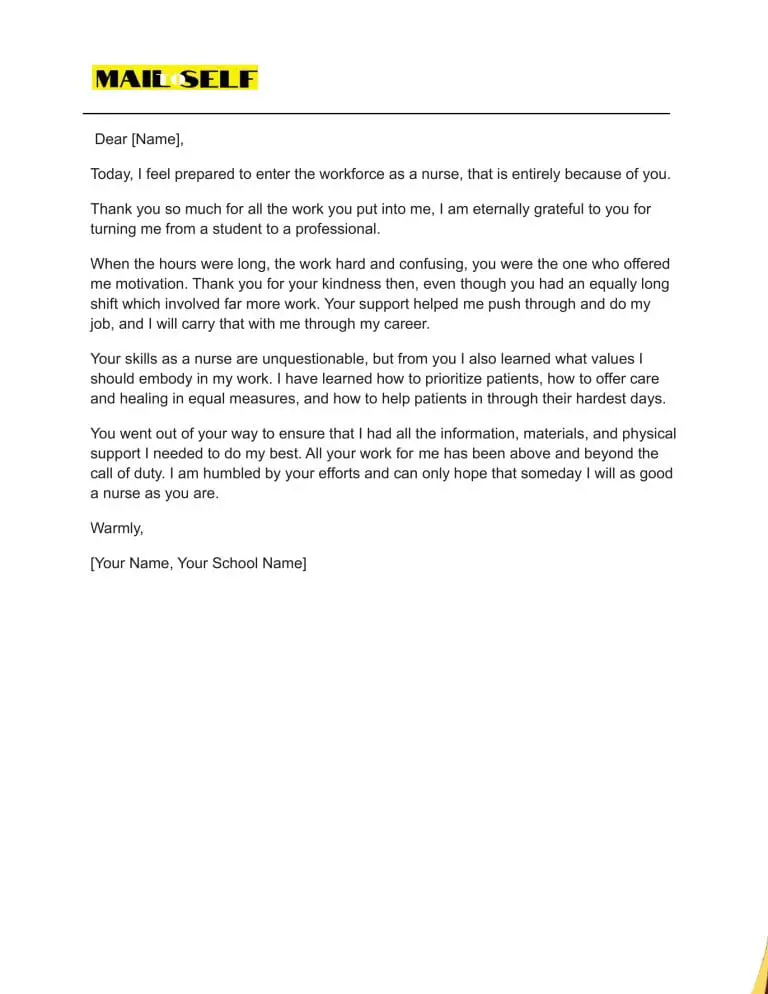 Thank You Letter To A Nurse Preceptor How To, Templates & Examples