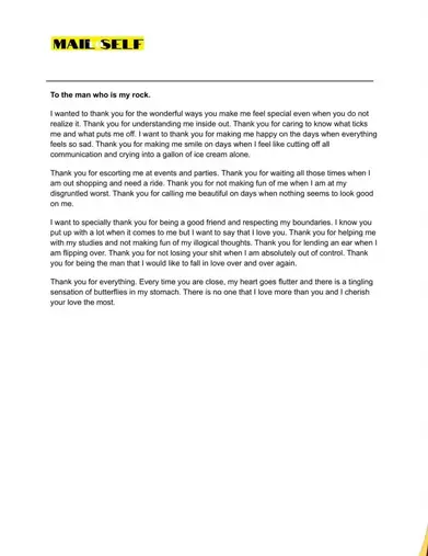 Appreciation Message For Boyfriend Thank You Letter To Your Boyfriend: How To, Templates & Examples | Mail To  Self