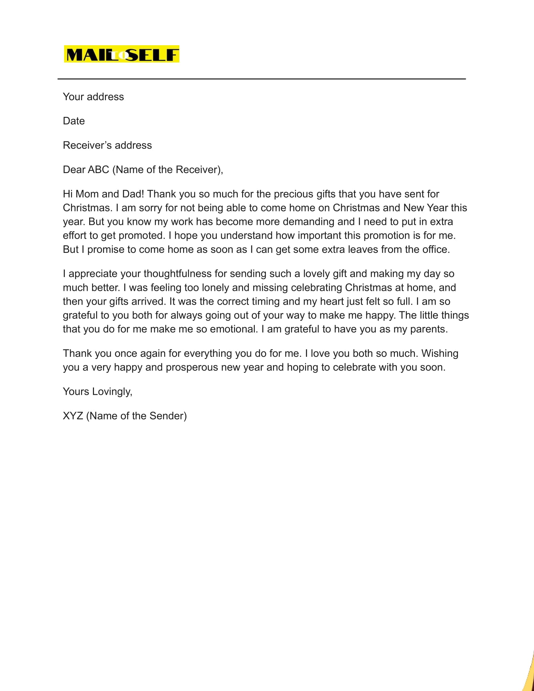 corporate holiday gift thank you note examples