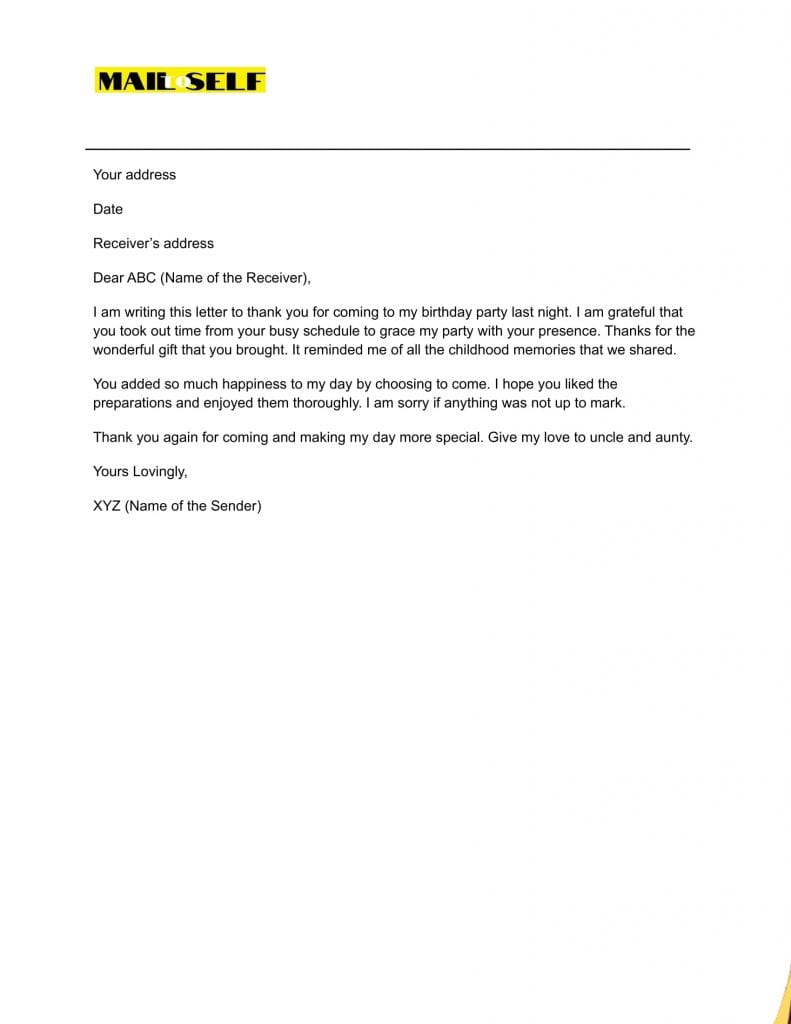 Thank You Letter to Friends Sample #4 Sample #4 for Thank You Letter to Friends