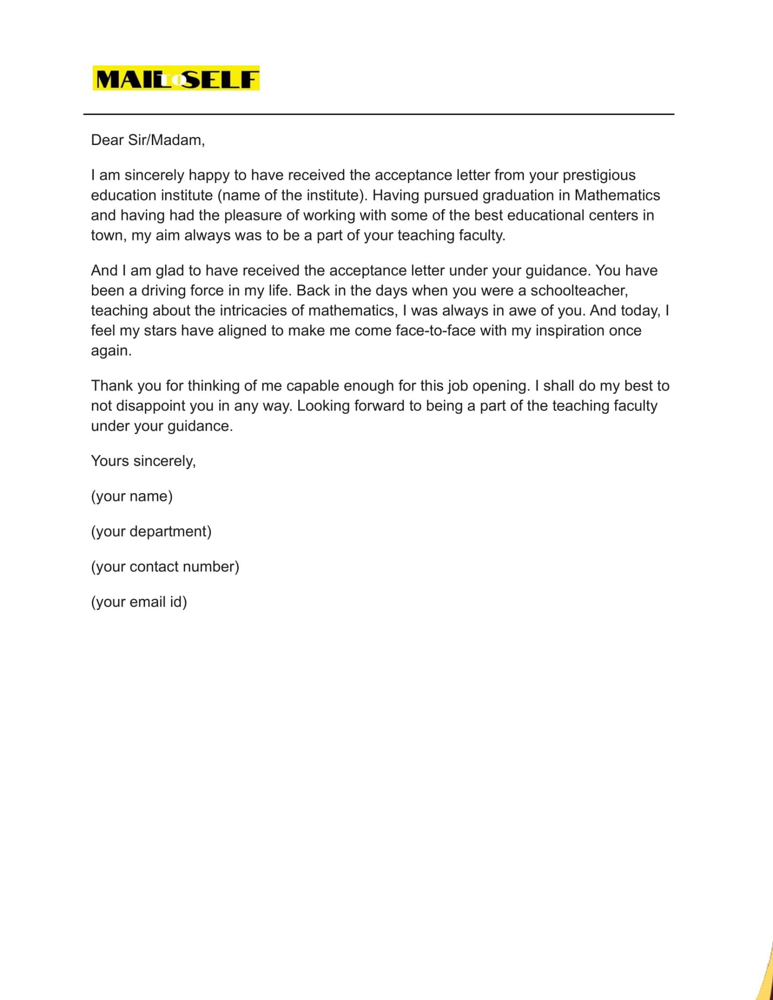 Thank You Letter to Principal from Student Teacher: How To, Templates ...