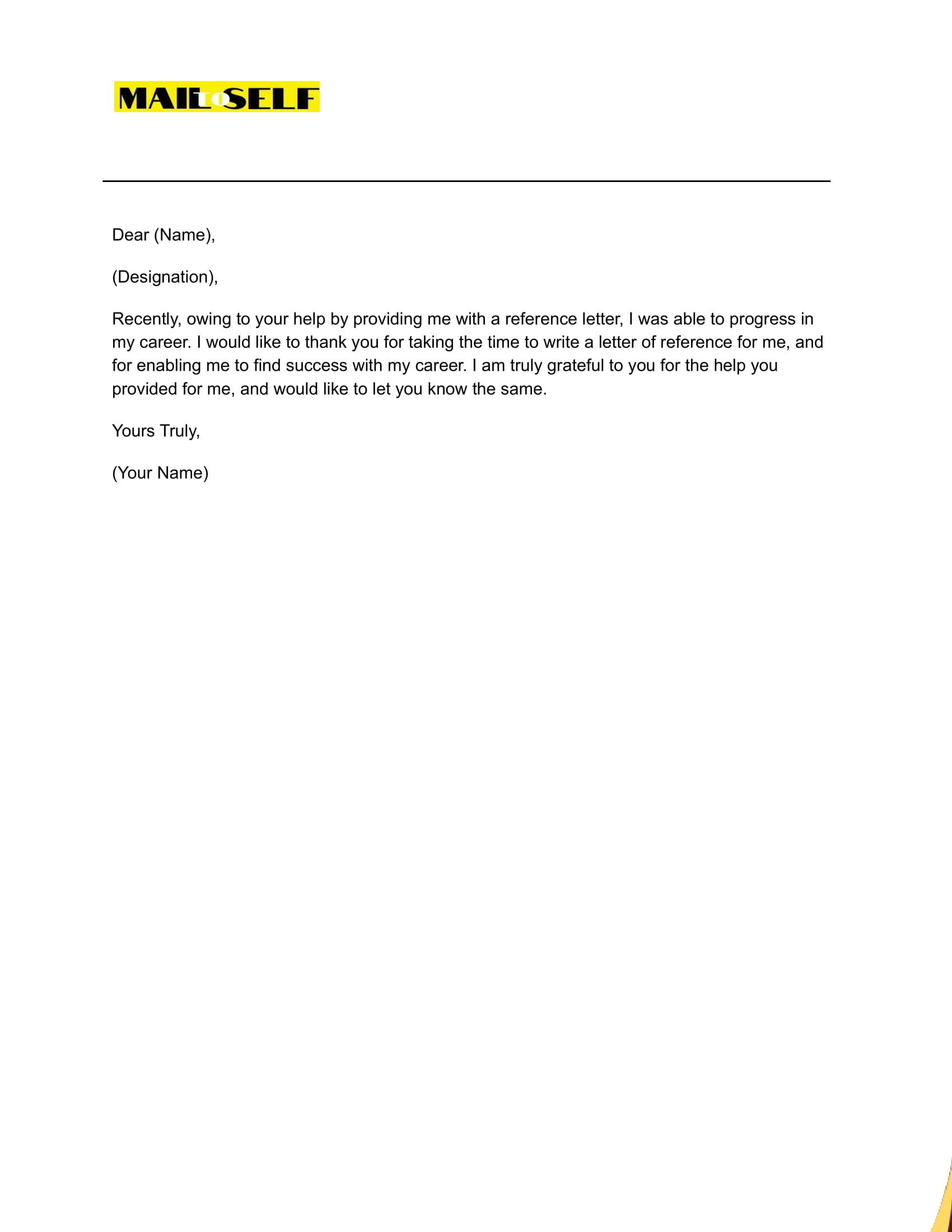 Sample #5 Thank You for Reference Letter