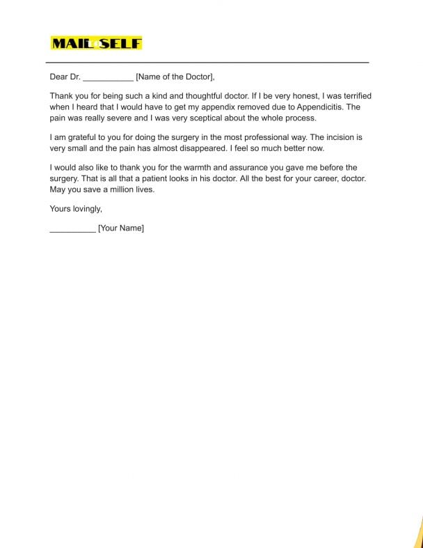 Thank You Letter To Doctor From Patient How To Templates Examples 