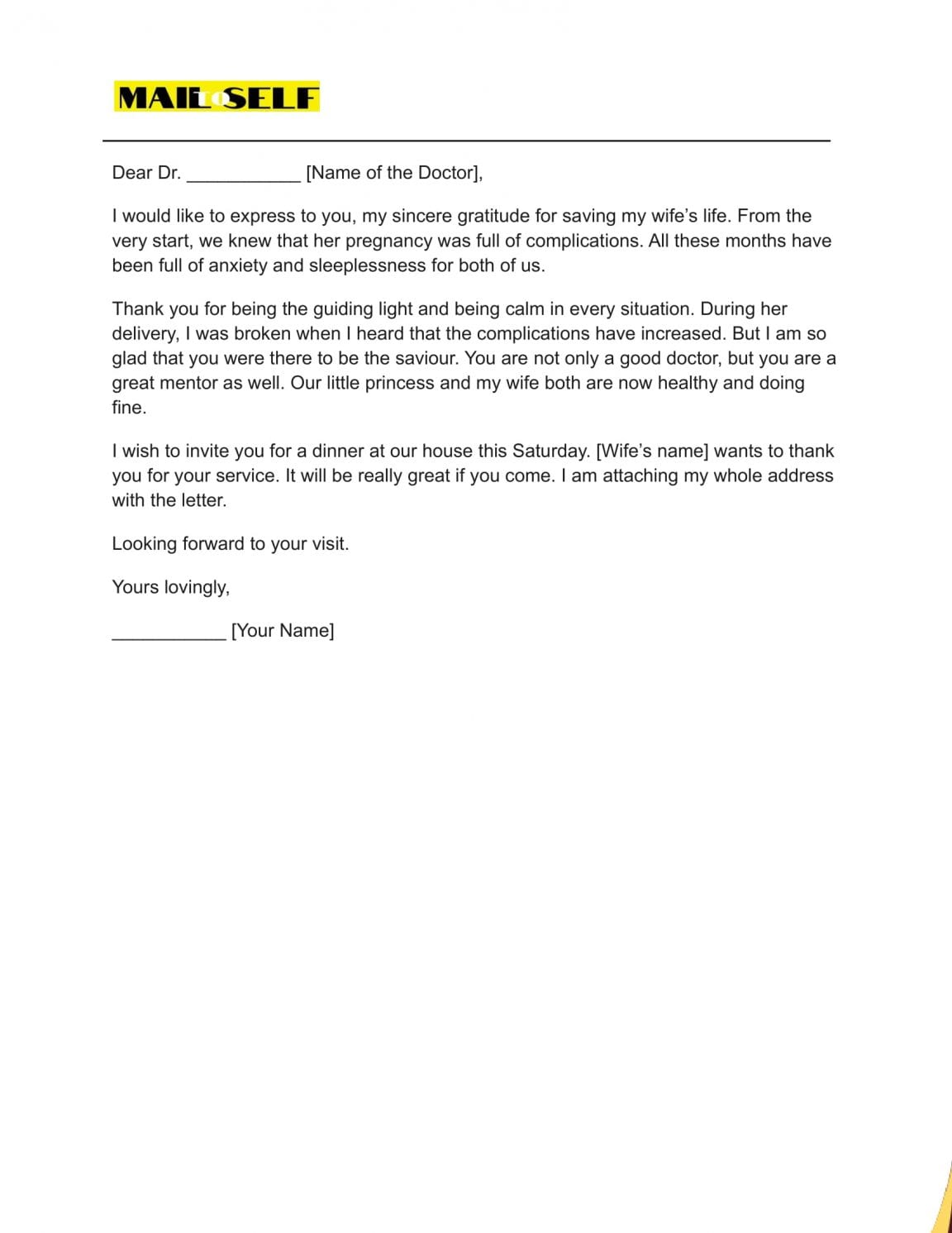 Thank You Letter To Doctor From Patient How To, Templates & Examples