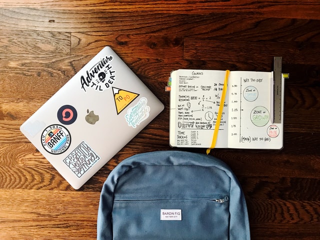 School Bag Laptop and Notebook